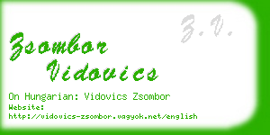 zsombor vidovics business card